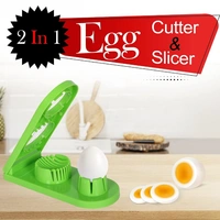 Mlti-Segment 2 in 1 Egg Cutter/Slicer with Stainless Steel Blade (Multi Color) Pack of 1 